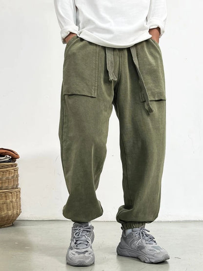 Premium Plus-Size Men's Sweatpants, Loose Fit Streetwear Joggers, Korean Style Baggy Harajuku Trousers