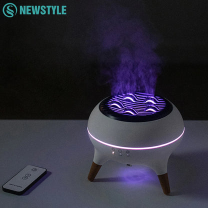 350ML Flame-Effect Jellyfish Aroma Diffuser – Dynamic Essential Oil Air Humidifier with Gradient LED Night Light for Desktop Use