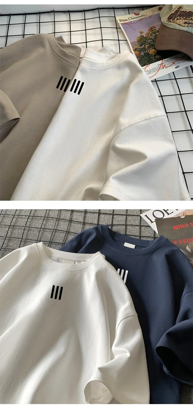 Men's Oversized Cotton T-Shirts – 2024 New Casual Summer Printed Tees, Fashionable and Comfortable, Available in White and 3XL Size.
