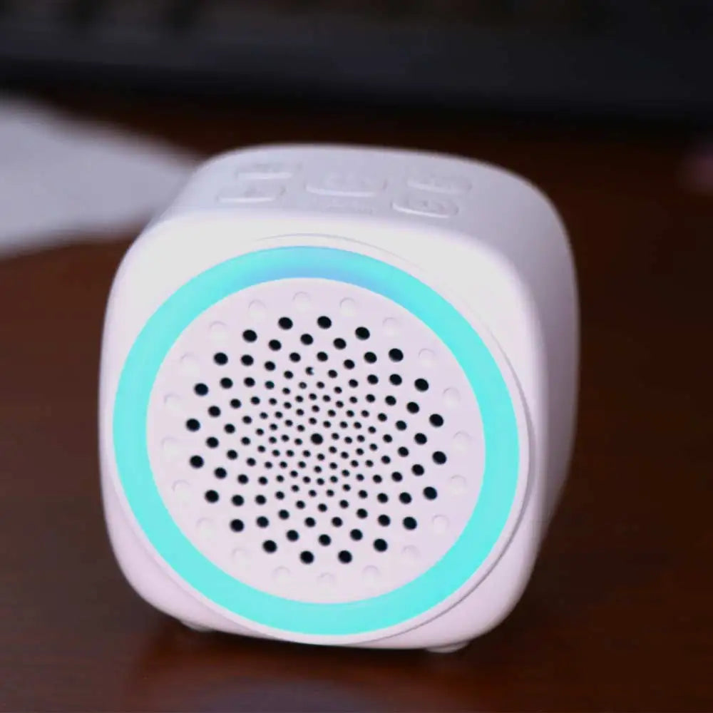 RGB Light Baby White Noise Machine with Timer, Sleep Sound Player, Night Light, USB Rechargeable - White
