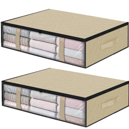 Under-Bed Storage Bag for Foldable Quilts, Clothes Organizer, Dustproof Large Capacity Wardrobe Storage Box