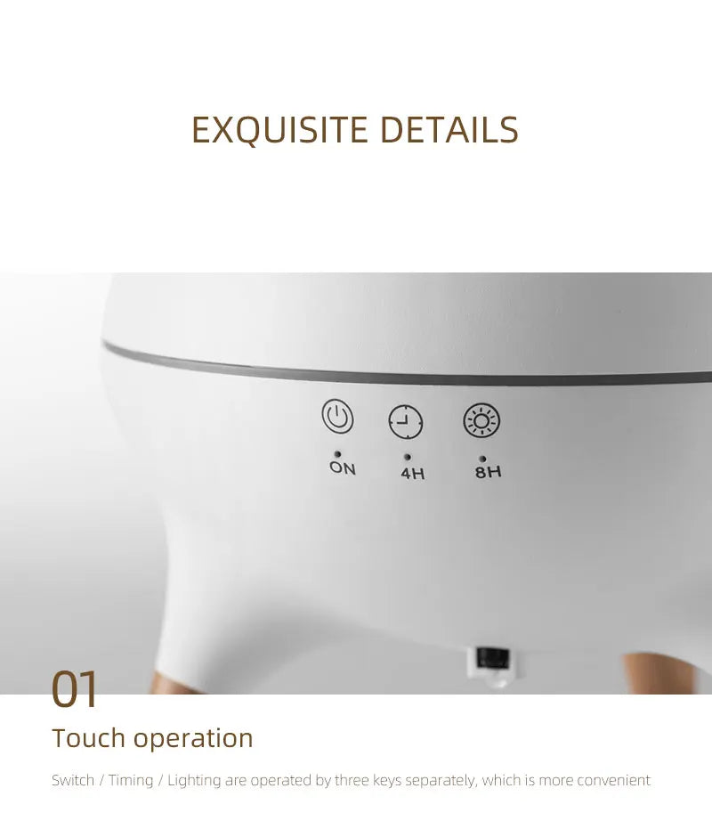 350ML Flame-Effect Jellyfish Aroma Diffuser – Dynamic Essential Oil Air Humidifier with Gradient LED Night Light for Desktop Use