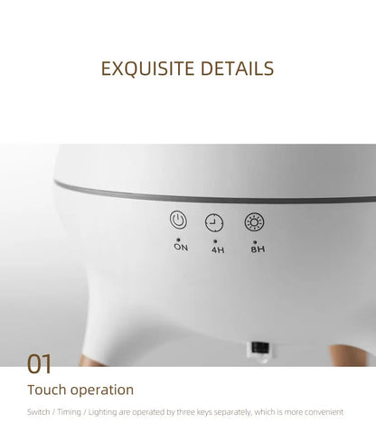 350ML Flame-Effect Jellyfish Aroma Diffuser – Dynamic Essential Oil Air Humidifier with Gradient LED Night Light for Desktop Use