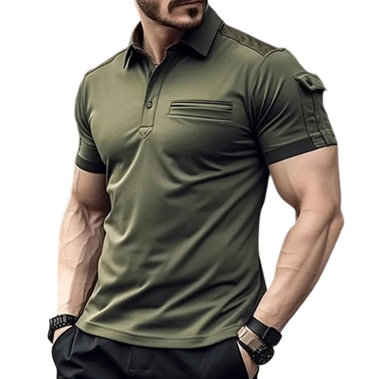 Men’s New Summer Polo Shirt – Short Sleeve, Smart Casual, Solid Color with Turn-Down Collar, Breathable and Stylish Tee