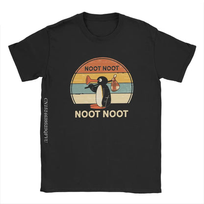 Funny Pingu "Noot Noot" Meme T-Shirt – Unisex Harajuku Graphic Tee, Premium Cotton Crewneck for Men & Women