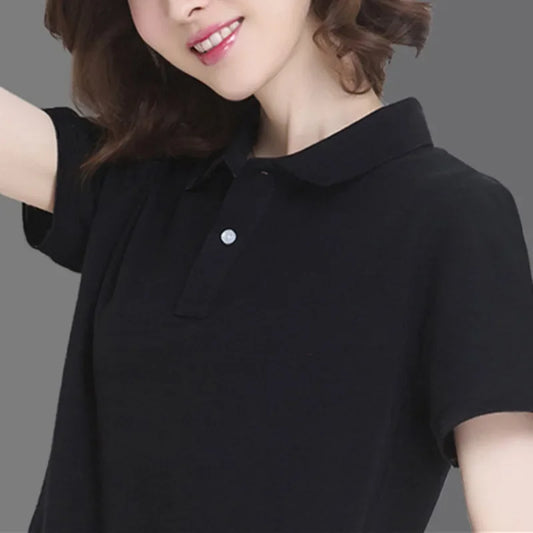 Women's Summer Short Sleeve Polo Shirt – Breathable, Sweat-Absorbing, High-Quality Business Casual Top (S–3XL)