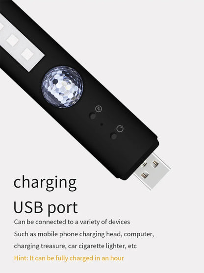 BLALION Wireless RGB LED Car Ambient Light – USB Rechargeable Star Projector with Voice Control for Interior &amp; Party Decoration