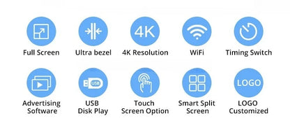 43"/55"/65"/75" Floor-Mounted 4K Ultra HD Vertical Touchscreen Advertising Display with WiFi and CMS Software – Indoor LCD Digital Signage Totem