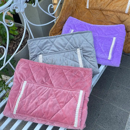 USB Rechargeable Heated Blanket – Soft Washable Electric Shawl with Heating Pocket for Naps, Travel, and Office Use – Safe & Cordless Winter Warmer