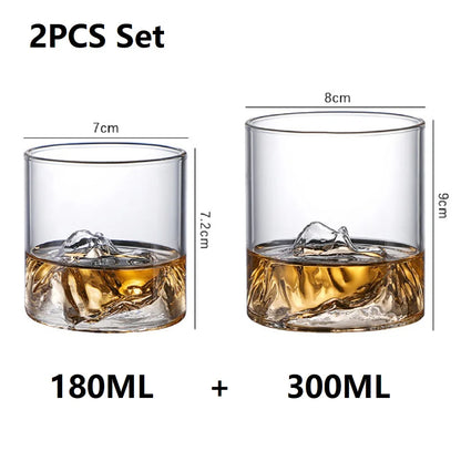 Creative Iceberg-Shaped Whiskey Glass – 3D Mountain Design Whisky Rocks Glasses for Home, Kitchen, Wine, and Liquor Shots