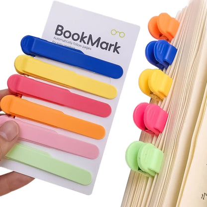 Colorful Automatic Page-Tracking Bookmarks Clip for Students, Women, and Office Use