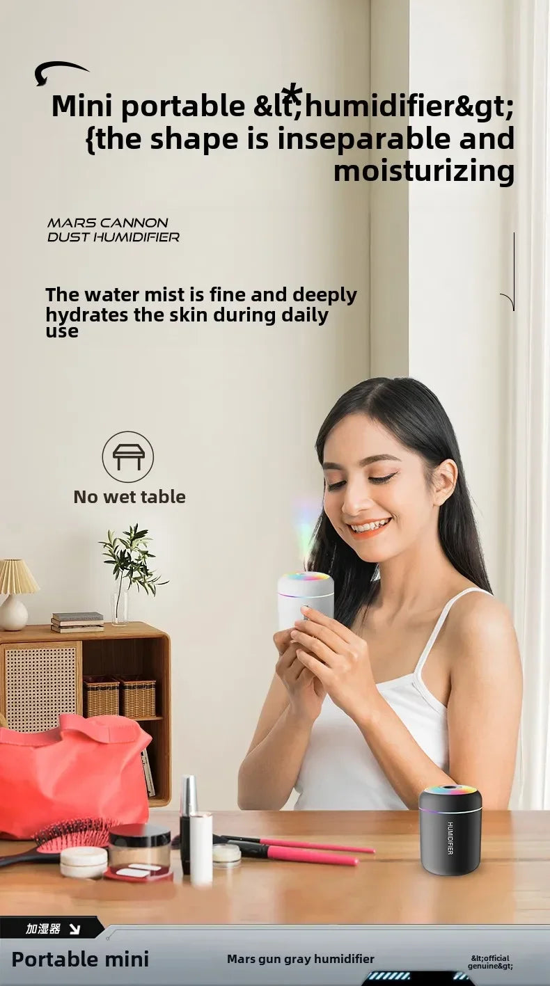 Mini USB Electric Air Humidifier 180ML with Aroma Diffuser, Essential Oil Purifier, and Aromatherapy Mist for Home and Bedroom