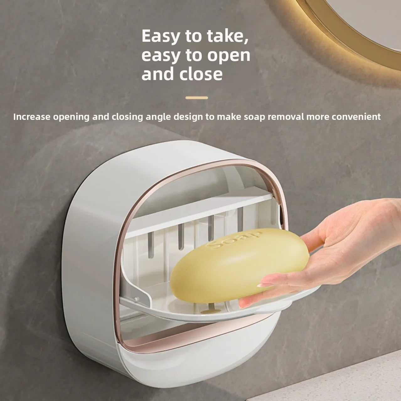Wall-Mounted Punch-Free High-End Soap Box with Drainage – Household Soap Rack and Storage