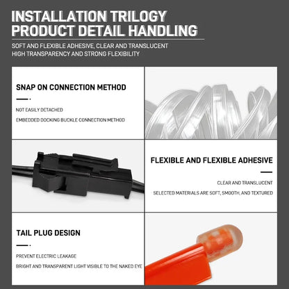 1M/3M/5M Flexible EL Neon Strip Light for Car Interior Decoration USB-Powered Ambient and Party LED Lighting for DIY Auto Styling &nbsp;