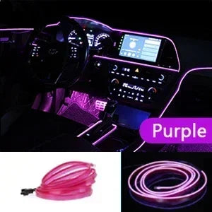 1/3/5M Flexible EL Wire Neon LED Strip for Car Interior Decoration – USB Powered DIY Ambient &amp; Party Lighting