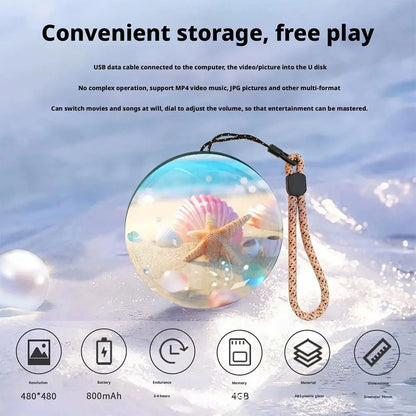 3D Glass Sphere Video Player DIY Art Lamp with Spherical Pixel Display and 360° Surround Sound for Video, Audio, and Gaming