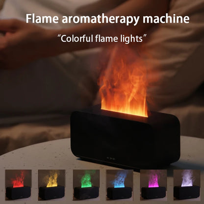 USB Flame Effect Humidifier with Aromatherapy – 7-Color LED Night Light, Low Noise, Essential Oil Diffuser for Multi-Scene Use &nbsp;