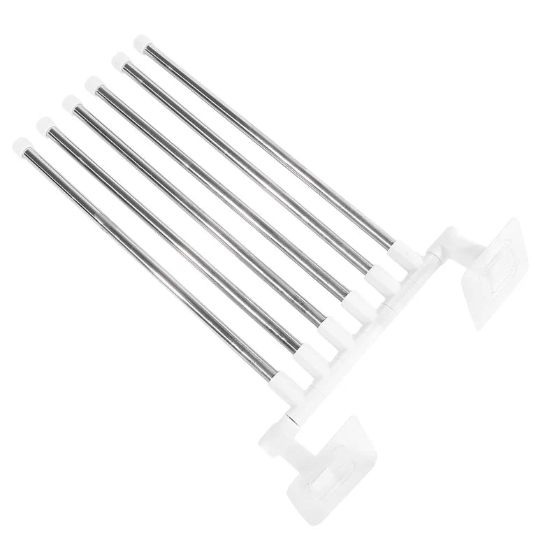 Rotating Bathroom Towel Rack – Punch-Free Wall-Mounted Stainless Steel Organizer with Suction Cup