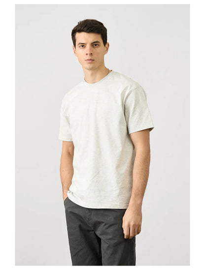 SIMWOOD 2025 Men’s Oversized 100% Cotton T-Shirt – Breathable &amp; Comfortable Spring/Summer Top, 310gsm