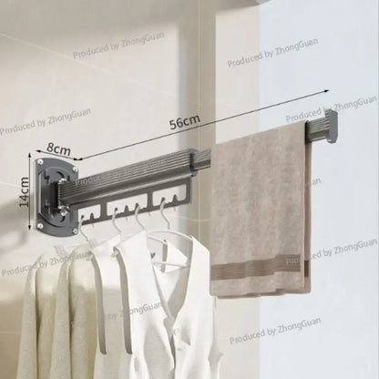 Wall-Mounted Folding Drying Rack – Retractable, No-Drill Indoor Clothes Hanger for Balcony or Laundry Room