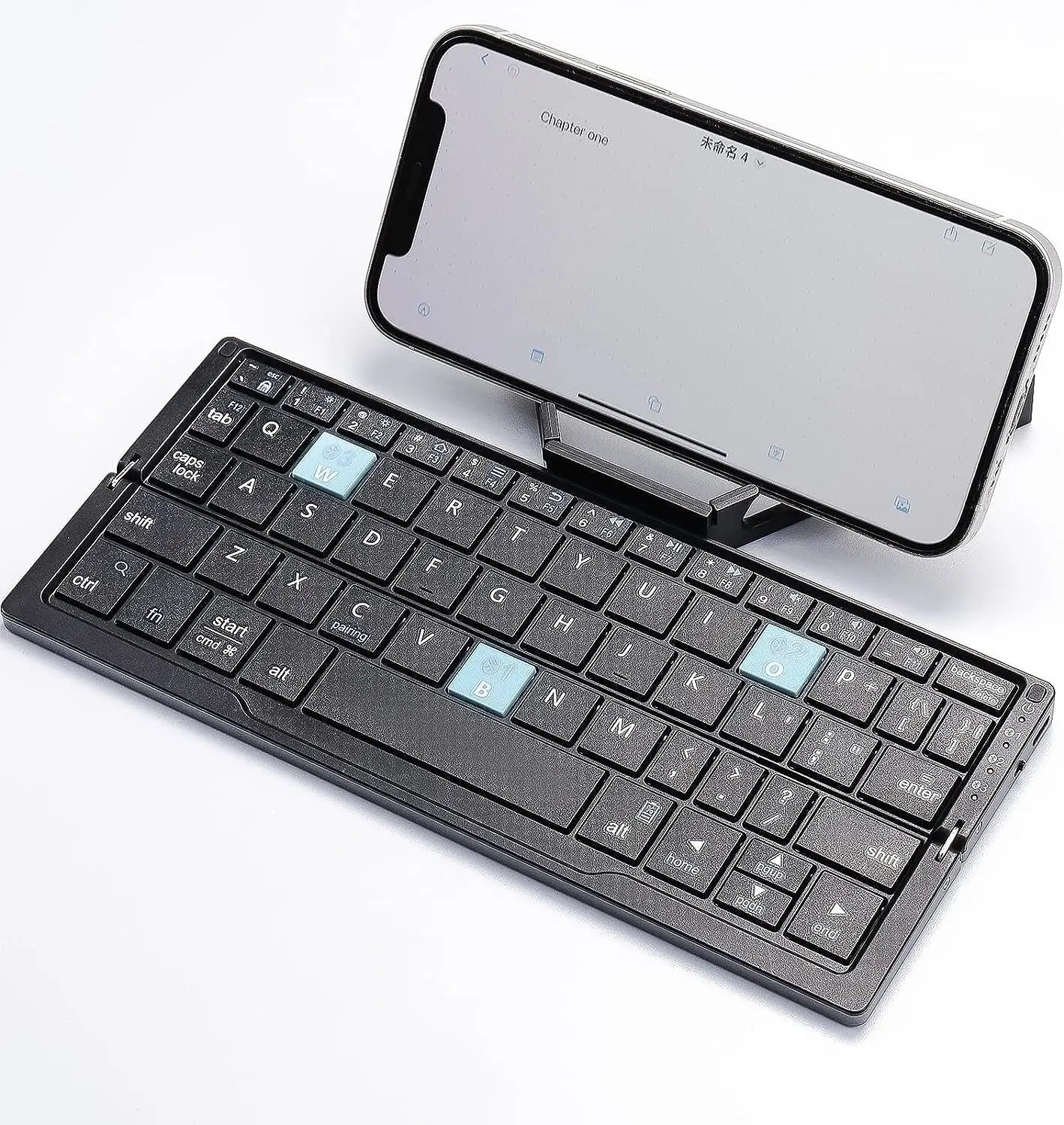 Jomaa Mini Portable Folding Bluetooth Keyboard Rechargeable for Laptop, iPad, and Phone