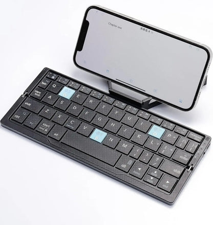 Jomaa Mini Portable Folding Bluetooth Keyboard Rechargeable for Laptop, iPad, and Phone
