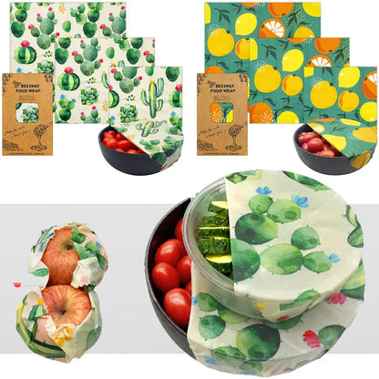 Eco-Friendly Reusable Beeswax Food Wrap – Natural Organic Food Storage Paper for Fresh Keeping