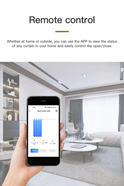 Smart WiFi/Bluetooth Curtain Opener – Automatic Electric Curtain Robot for Roman Rod & Track with Remote App Control