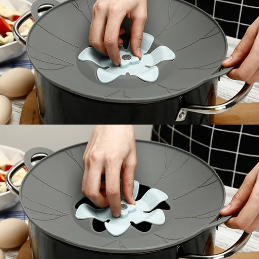 Silicone Spill Stopper Lid – Boil-Over Guard Food-Grade Silicone Pot & Pan Cover for Kitchen Use