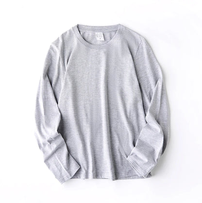 Men's 100% Cotton Long Sleeve T-Shirt – Solid Color, Round Neck Casual Top (MRMT 2025)