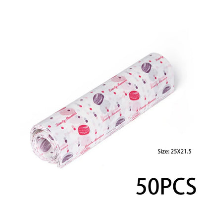 50 Pieces Food-Grade Wax Grease Paper Wrappers – Ideal for Wrapping Bread, Sandwiches, Burgers, Fries, and Baking