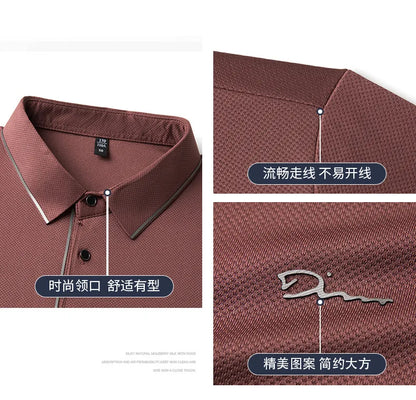 Men’s Premium Seamless Polo – Luxury Cool Fabric, Slim Fit, Anti-Wrinkle, Business‑Casual Golf Tee