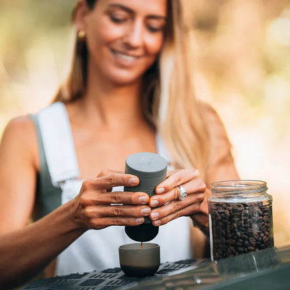 WACACO Minipresso GR2 Portable Espresso Maker – Outdoor Travel Coffee Machine Compatible with Ground Coffee – Ideal for Camping & Gifts