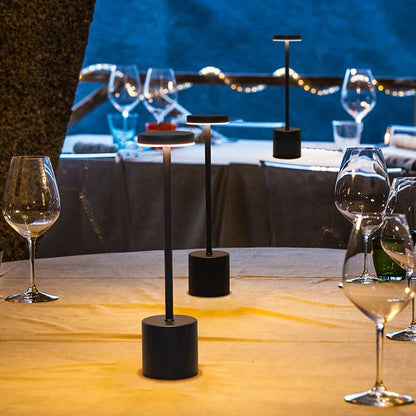 USB Rechargeable LED Night Lamp – Touch Control Table Light with 3 Color Modes, Metal Body, Ideal for Bedside, Hotel, Bar, or Bedroom Decor