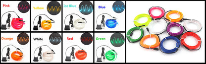 5M LED Car Interior Ambient Light Strip – Flexible Neon USB Decorative Wire for DIY Auto Styling &amp; Party Use