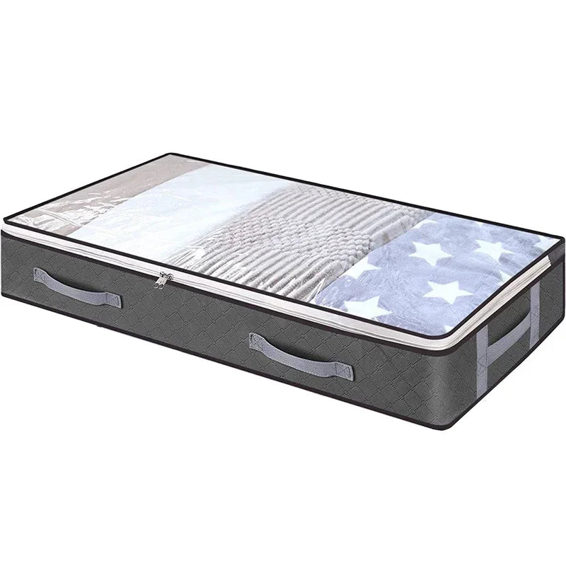 Under-Bed Storage Bag for Foldable Quilts, Clothes Organizer, Dustproof Large Capacity Wardrobe Storage Box