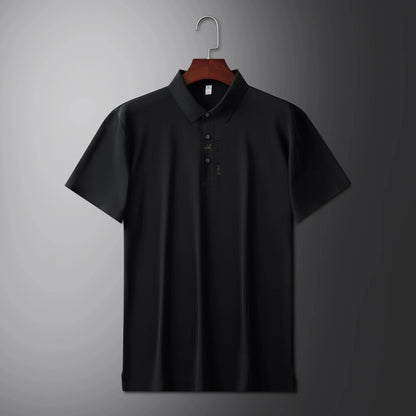 Men's Premium Printed Polo Shirt – Short Sleeve, Seamless Ice Silk, Breathable Golf & Business Casual Summer Tee