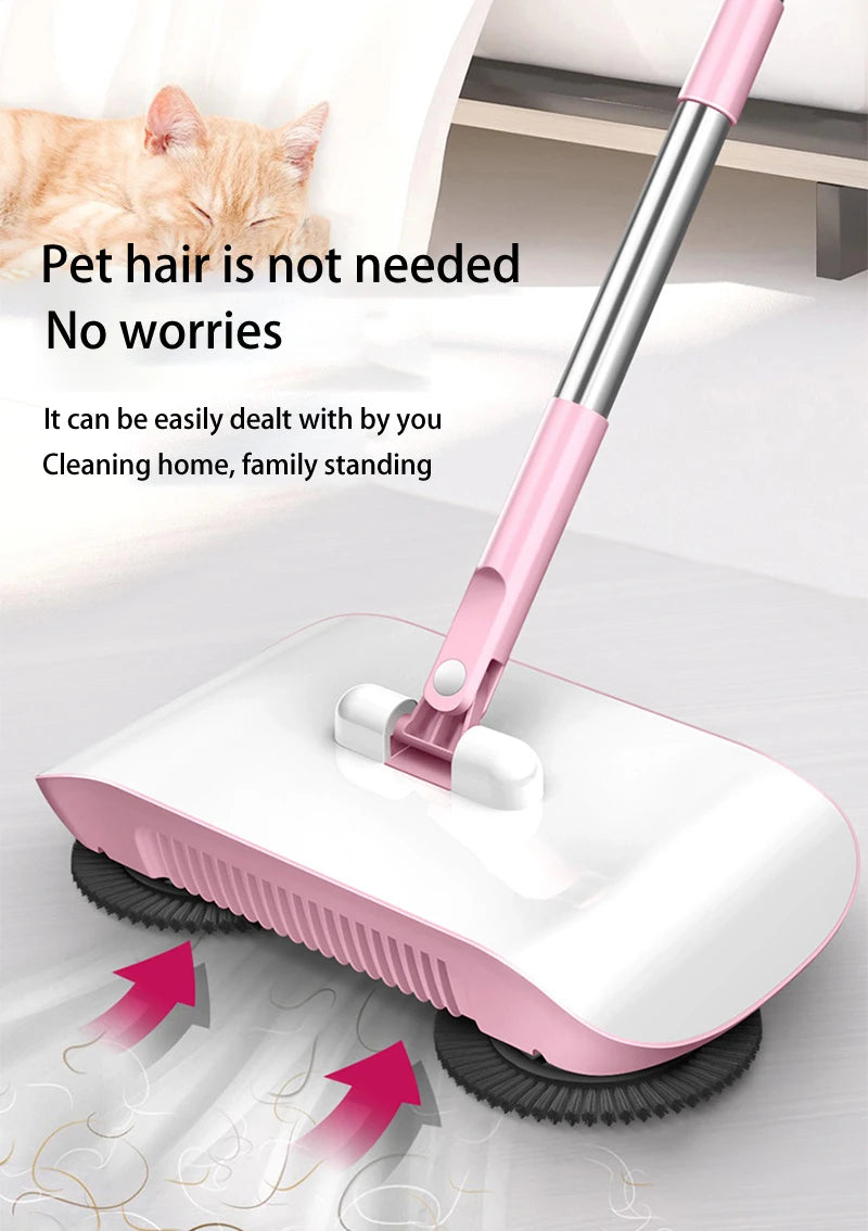 All-in-One Manual Sweeping Broom & Dustpan Set – Hand-Push Floor Sweeper & Vacuum Cleaner for Home Use