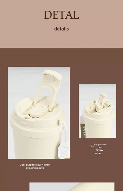 530ml Travel Coffee Mug – Reusable with Seal Lid, Stainless Steel & Ceramic Liner, Perfect for On-the-Go Coffee