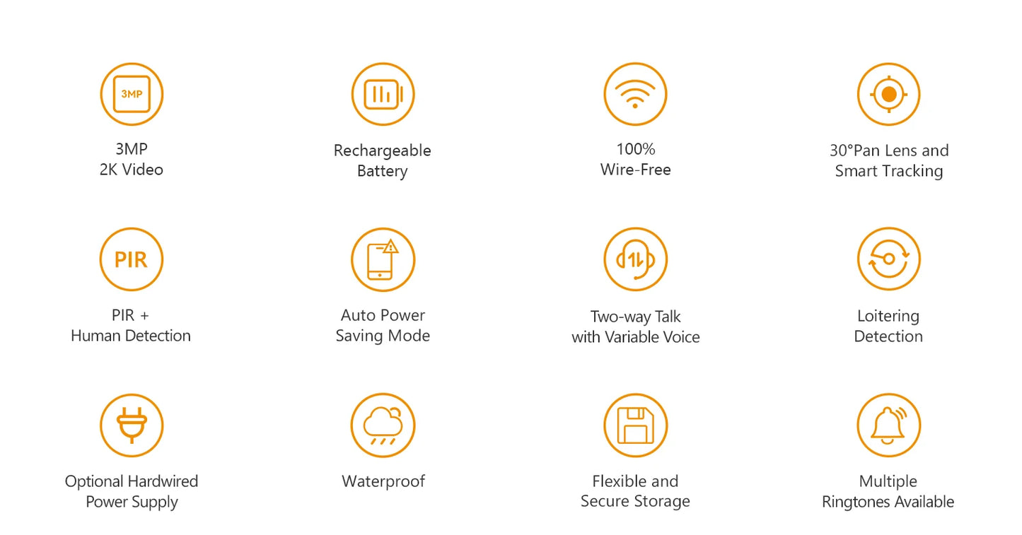 IMOU Video Doorbell 2S with Chime, Rechargeable 5000mAh Battery, Human Motion Detection, Two-Way Audio, Waterproof, Fully Wireless