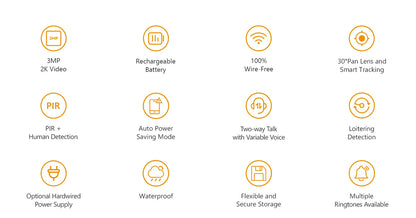 IMOU Video Doorbell 2S with Chime, Rechargeable 5000mAh Battery, Human Motion Detection, Two-Way Audio, Waterproof, Fully Wireless