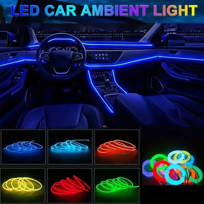 1M/3M/5M Flexible EL Neon Strip Light for Car Interior Decoration USB-Powered Ambient and Party LED Lighting for DIY Auto Styling &nbsp;