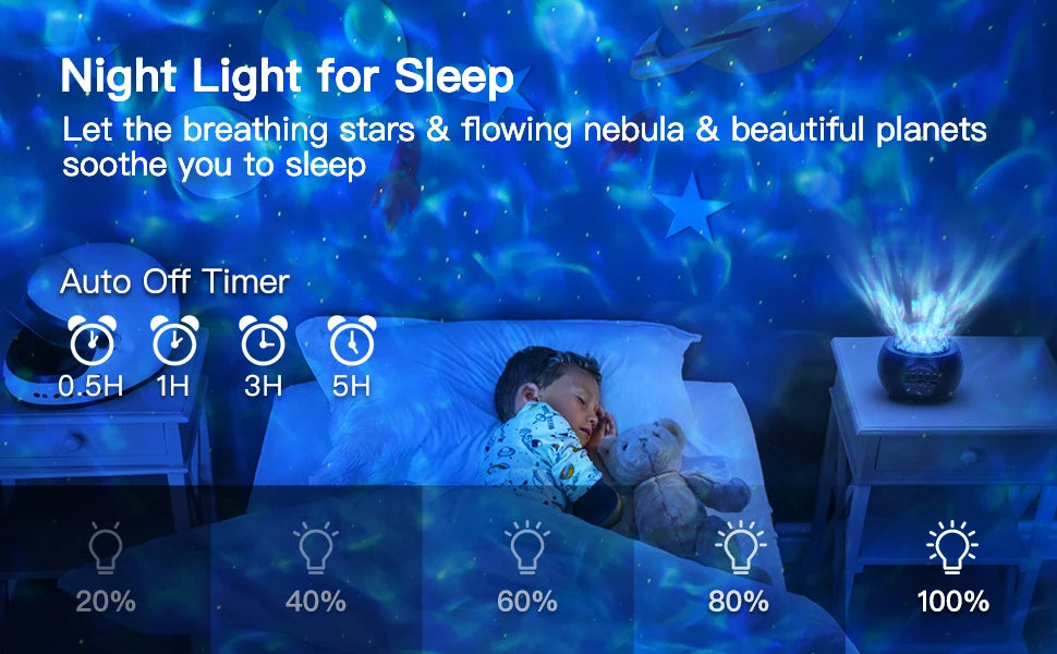 Star, Galaxy, Planet, projector, night light, 15-color Nebula, starry sky light, remote control music, atmosphere light