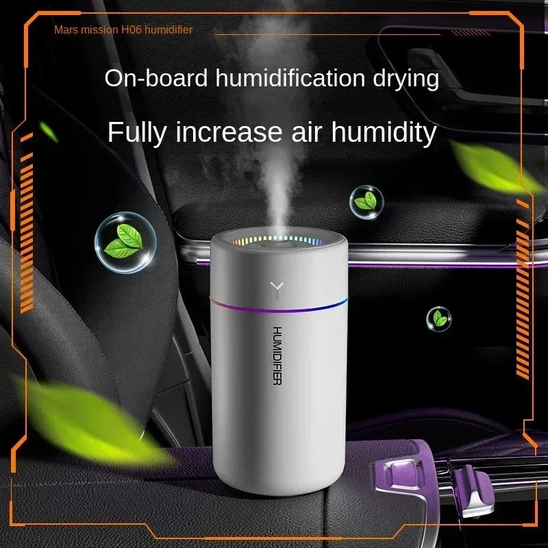 280ML Car Air Humidifier with Colorful LED Light – Quiet Aromatherapy Diffuser for Essential Oils, Ideal for Home, Bedroom &amp; Travel