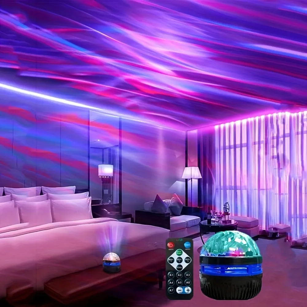 LED Starry Sky &amp; Northern Lights Projector Lamp with Remote Control and Auto-Rotation – Perfect for Home and Party Decoration