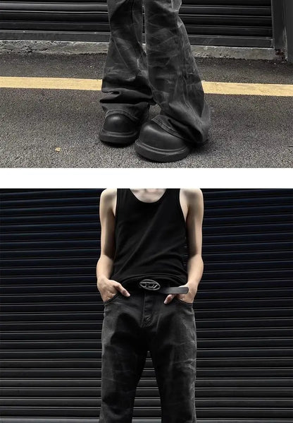 Unisex Retro Straight-Leg Jeans – High Street Loose Fit for Men & Women | Hip-Hop Autumn Streetwear
