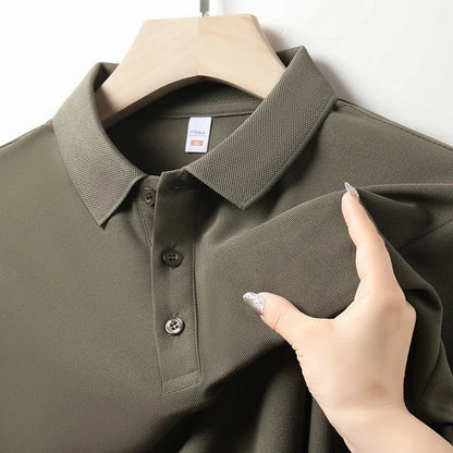 Men's Plain Short-Sleeve Polo Shirt – Summer Casual & Business Wear, Lightweight and Comfortable