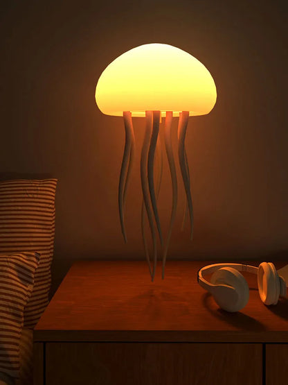 Voice-Controlled RGB Jellyfish Night Light – Gradient Bedside & Desk Lamp for Home or Office Decoration