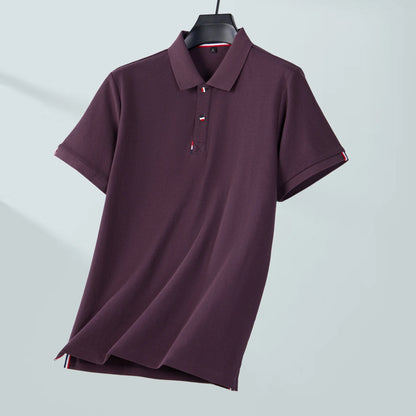 Men's Premium 100% Cotton Polo T-Shirt – Solid Color, Breathable, Comfortable, Business Casual Short Sleeve Golf Tee