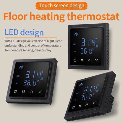 Smart LCD Touchscreen Thermostat 16A Temperature Controller for Electric Floor Heating Systems